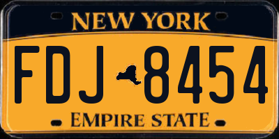 NY license plate FDJ8454