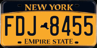 NY license plate FDJ8455