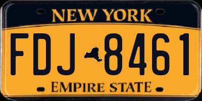 NY license plate FDJ8461