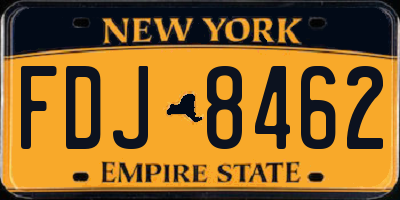 NY license plate FDJ8462