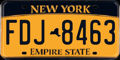 NY license plate FDJ8463