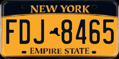 NY license plate FDJ8465
