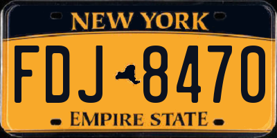 NY license plate FDJ8470