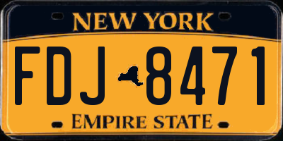 NY license plate FDJ8471