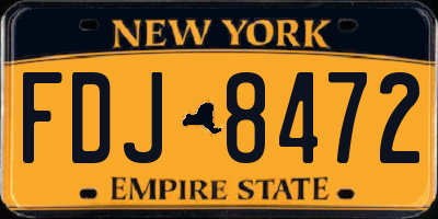 NY license plate FDJ8472