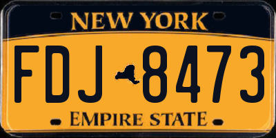 NY license plate FDJ8473