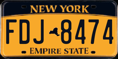 NY license plate FDJ8474