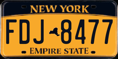 NY license plate FDJ8477