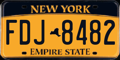 NY license plate FDJ8482