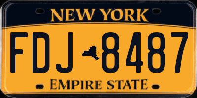 NY license plate FDJ8487