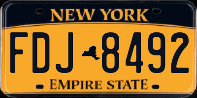 NY license plate FDJ8492