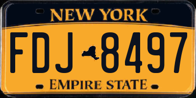 NY license plate FDJ8497