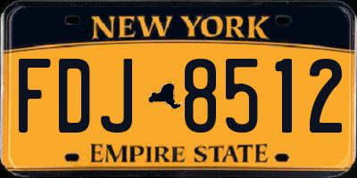 NY license plate FDJ8512