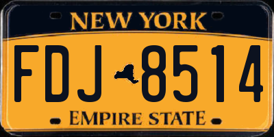 NY license plate FDJ8514