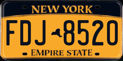 NY license plate FDJ8520