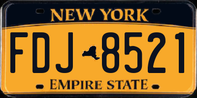 NY license plate FDJ8521