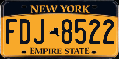 NY license plate FDJ8522