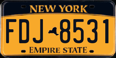 NY license plate FDJ8531