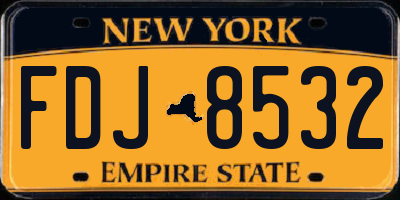 NY license plate FDJ8532