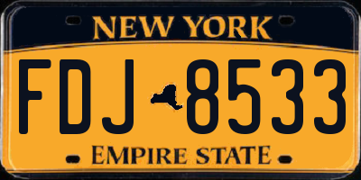 NY license plate FDJ8533