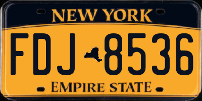 NY license plate FDJ8536