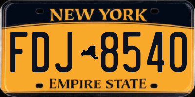 NY license plate FDJ8540