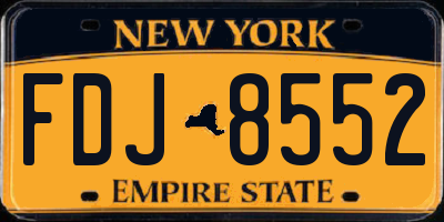 NY license plate FDJ8552