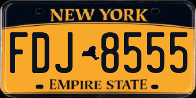 NY license plate FDJ8555