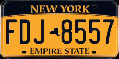 NY license plate FDJ8557