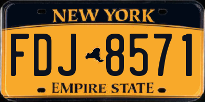 NY license plate FDJ8571