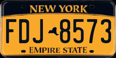 NY license plate FDJ8573