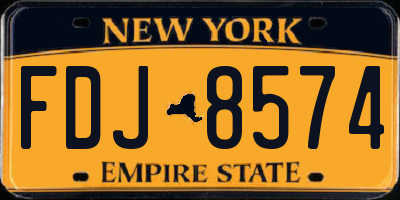 NY license plate FDJ8574