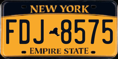 NY license plate FDJ8575