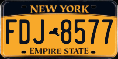 NY license plate FDJ8577