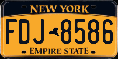 NY license plate FDJ8586