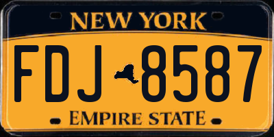 NY license plate FDJ8587