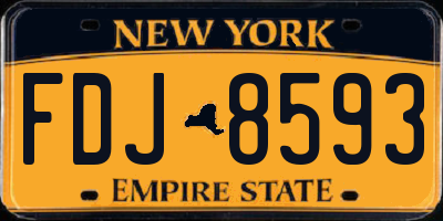 NY license plate FDJ8593