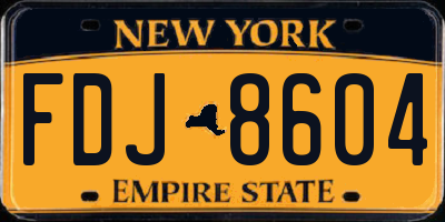 NY license plate FDJ8604