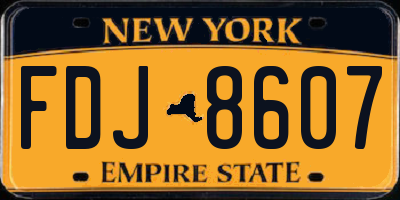 NY license plate FDJ8607