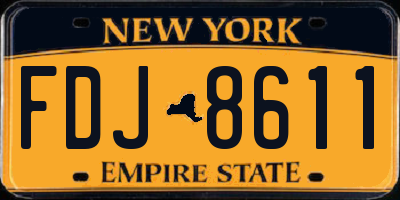 NY license plate FDJ8611
