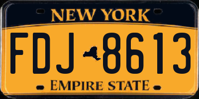 NY license plate FDJ8613