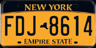 NY license plate FDJ8614
