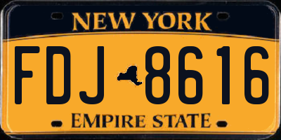NY license plate FDJ8616
