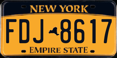 NY license plate FDJ8617