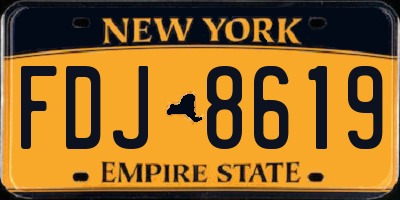 NY license plate FDJ8619