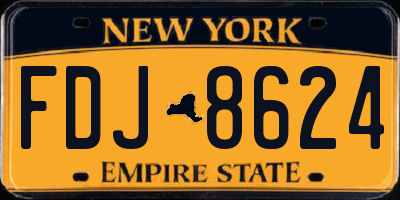 NY license plate FDJ8624