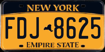 NY license plate FDJ8625