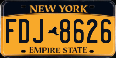 NY license plate FDJ8626