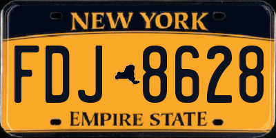 NY license plate FDJ8628