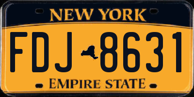 NY license plate FDJ8631